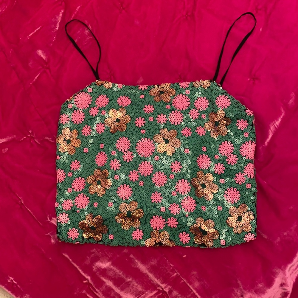 Sparkly top shop crop top
